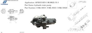 31M6-50031 31M6-50021 31M6-50020 HCE hydraulic main pump AP2D25 R55-3 ROBEX 55-3