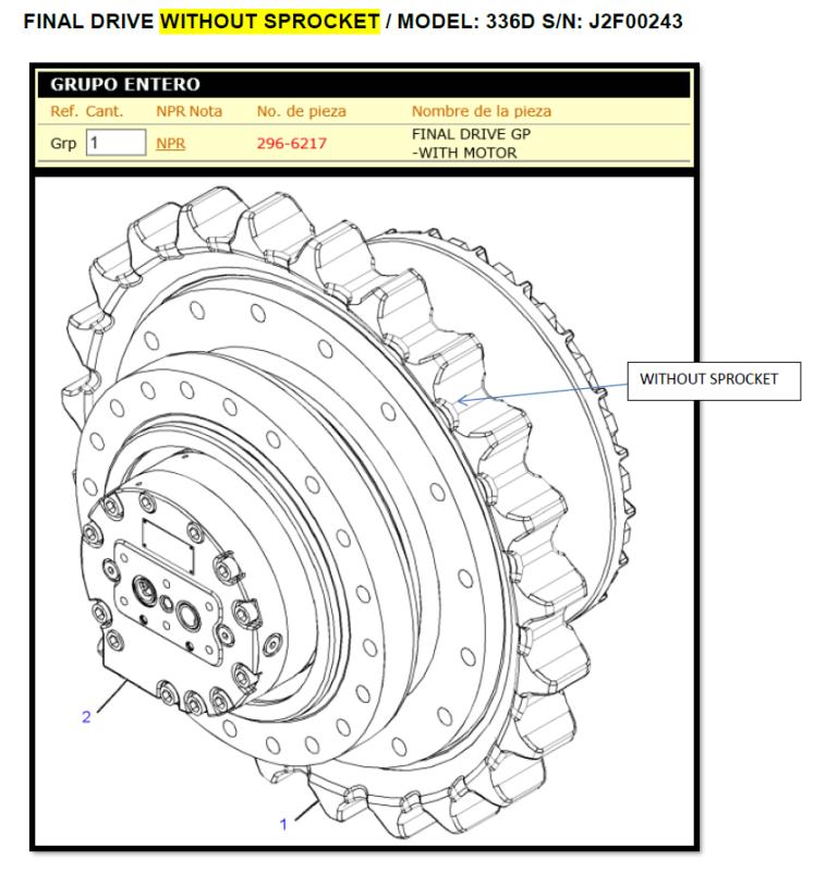 OEM FINAL DRIVE (WITHOUT SPROCKET) 296-6217 336D